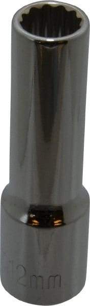 Paramount - 1/2" Drive, Deep Hand Socket - 12 Points, 3-9/32" OAL, Steel, Chrome Finish - All Tool & Supply