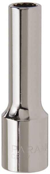 Paramount - 1/2" Drive, Deep Hand Socket - 12 Points, 3-3/32" OAL, Steel, Chrome Finish - All Tool & Supply