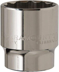 Paramount - 1/2" Drive, Standard Hand Socket - 12 Points, 1-1/2" OAL, Steel, Chrome Finish - All Tool & Supply