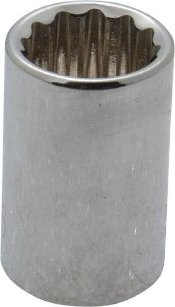 Paramount - 7/16", 1/4" Drive, Standard Hand Socket - 12 Points, 15/16" OAL, Steel, Chrome Finish - All Tool & Supply