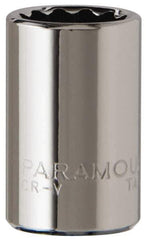 Paramount - 1/4" Drive, Standard Hand Socket - 12 Points, 15/16" OAL, Steel, Chrome Finish - All Tool & Supply