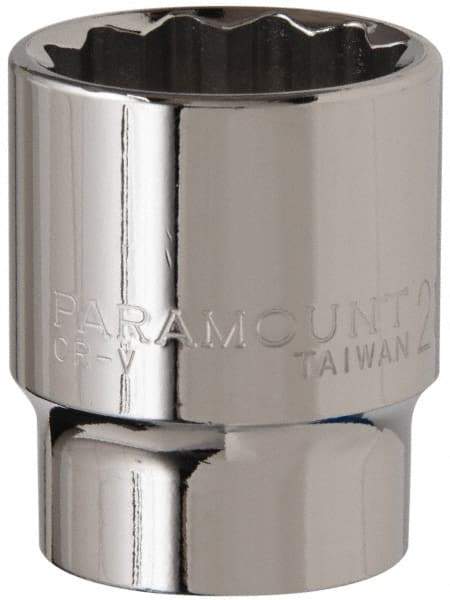 Paramount - 1/2" Drive, Standard Hand Socket - 12 Points, 1-1/2" OAL, Steel, Chrome Finish - All Tool & Supply