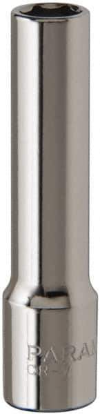 Paramount - 1/4", 1/4" Drive, Deep Hand Socket - 6 Points, 1-15/16" OAL, Steel, Chrome Finish - All Tool & Supply