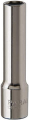 Paramount - 1/4", 1/4" Drive, Deep Hand Socket - 6 Points, 1-15/16" OAL, Steel, Chrome Finish - All Tool & Supply