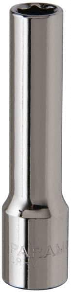 Paramount - 1/4" Drive, Deep Hand Socket - 6 Points, 1-15/16" OAL, Steel, Chrome Finish - All Tool & Supply