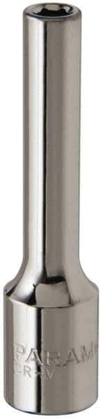 Paramount - 1/4" Drive, Deep Hand Socket - 6 Points, 1-15/16" OAL, Steel, Chrome Finish - All Tool & Supply