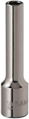 Paramount - 3/16", 1/4" Drive, Deep Hand Socket - 6 Points, 1-15/16" OAL, Steel, Chrome Finish - All Tool & Supply