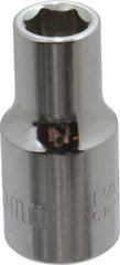 Paramount - 1/4" Drive, Standard Hand Socket - 6 Points, 15/16" OAL, Steel, Chrome Finish - All Tool & Supply