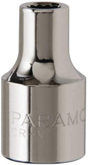 Paramount - 3/8" Drive, Standard Hand Socket - 12 Points, 1-15/16" OAL, Steel, Chrome Finish - All Tool & Supply