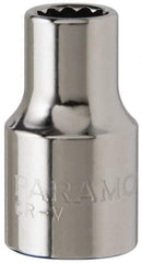 Paramount - 3/8" Drive, Standard Hand Socket - 12 Points, 1-3/16" OAL, Steel, Chrome Finish - All Tool & Supply