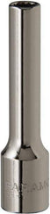 Paramount - 3/16", 1/4" Drive, Deep Hand Socket - 12 Points, 1-15/16" OAL, Steel, Chrome Finish - All Tool & Supply