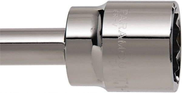 Paramount - 1-1/8", 1/2" Drive, Standard Hand Socket - 12 Points, 1-1/2" OAL, Steel, Chrome Finish - All Tool & Supply