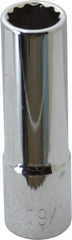 Paramount - 9/16", 1/2" Drive, Deep Hand Socket - 12 Points, 3-3/32" OAL, Steel, Chrome Finish - All Tool & Supply