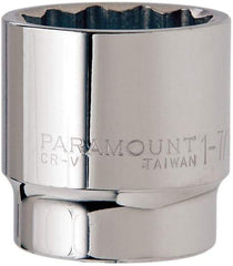 Paramount - 1-7/16", 1/2" Drive, Standard Hand Socket - 12 Points, 1-1/2" OAL, Steel, Chrome Finish - All Tool & Supply