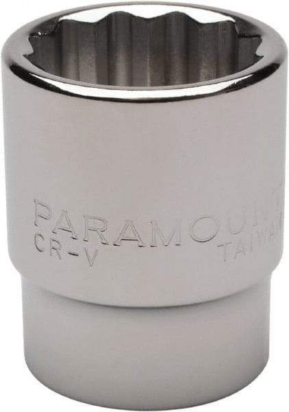 Paramount - 15/16", 1/2" Drive, Standard Hand Socket - 12 Points, 1-1/2" OAL, Steel, Chrome Finish - All Tool & Supply