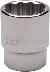 Paramount - 15/16", 1/2" Drive, Standard Hand Socket - 12 Points, 1-1/2" OAL, Steel, Chrome Finish - All Tool & Supply