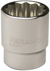 Paramount - 13/16", 1/2" Drive, Standard Hand Socket - 12 Points, 1-1/2" OAL, Steel, Chrome Finish - All Tool & Supply