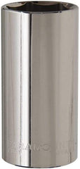 Paramount - 1-1/8", 1/2" Drive, Deep Hand Socket - 6 Points, 3-3/32" OAL, Steel, Chrome Finish - All Tool & Supply