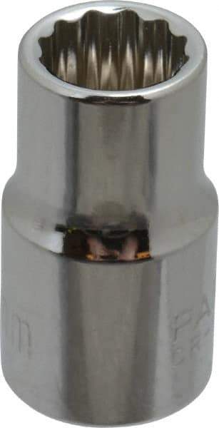 Paramount - 3/8" Drive, Standard Hand Socket - 12 Points, 1-3/16" OAL, Steel, Chrome Finish - All Tool & Supply