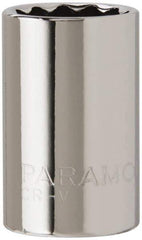 Paramount - 11/16", 1/2" Drive, Standard Hand Socket - 12 Points, 1-1/2" OAL, Steel, Chrome Finish - All Tool & Supply