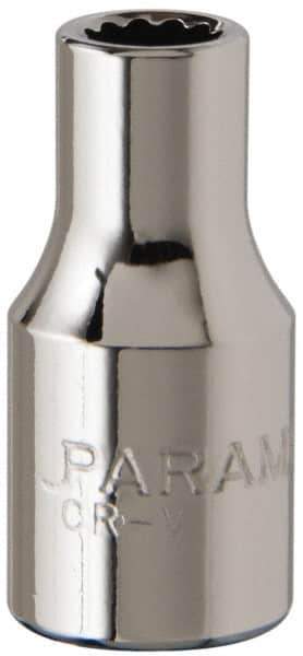 Paramount - 1/4" Drive, Standard Hand Socket - 12 Points, 15/16" OAL, Steel, Chrome Finish - All Tool & Supply