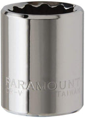 Paramount - 1/4" Drive, Standard Hand Socket - 12 Points, 15/16" OAL, Steel, Chrome Finish - All Tool & Supply