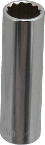 Paramount - 1/4" Drive, Deep Hand Socket - 12 Points, 1-15/16" OAL, Steel, Chrome Finish - All Tool & Supply