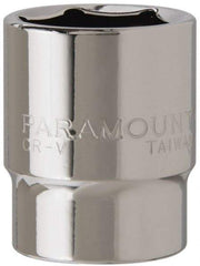 Paramount - 1/2" Drive, Standard Hand Socket - 6 Points, 1-1/2" OAL, Steel, Chrome Finish - All Tool & Supply