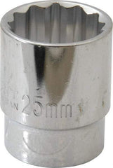 Paramount - 1/2" Drive, Standard Hand Socket - 12 Points, 1-1/2" OAL, Steel, Chrome Finish - All Tool & Supply