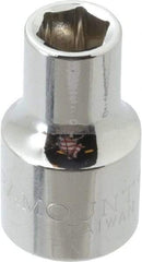 Paramount - 1/2" Drive, Standard Hand Socket - 6 Points, 1-1/2" OAL, Steel, Chrome Finish - All Tool & Supply