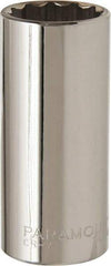 Paramount - 1", 1/2" Drive, Deep Hand Socket - 12 Points, 3-3/32" OAL, Steel, Chrome Finish - All Tool & Supply