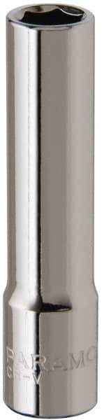 Paramount - 1/4" Drive, Deep Hand Socket - 6 Points, 1-15/16" OAL, Steel, Chrome Finish - All Tool & Supply