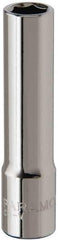 Paramount - 1/4" Drive, Deep Hand Socket - 6 Points, 1-15/16" OAL, Steel, Chrome Finish - All Tool & Supply