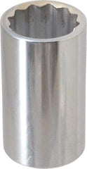 Paramount - 1-1/4", 1/2" Drive, Deep Hand Socket - 12 Points, 3-1/4" OAL, Steel, Chrome Finish - All Tool & Supply