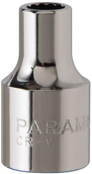 Paramount - 1/4", 3/8" Drive, Standard Hand Socket - 12 Points, 1-3/16" OAL, Steel, Chrome Finish - All Tool & Supply