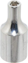 Paramount - 1/8", 1/4" Drive, Standard Hand Socket - 6 Points, 15/16" OAL, Steel, Chrome Finish - All Tool & Supply