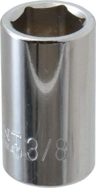 Paramount - 3/8", 1/4" Drive, Standard Hand Socket - 6 Points, 15/16" OAL, Steel, Chrome Finish - All Tool & Supply