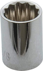 Paramount - 5/8", 3/8" Drive, Standard Hand Socket - 12 Points, 1-3/16" OAL, Steel, Chrome Finish - All Tool & Supply