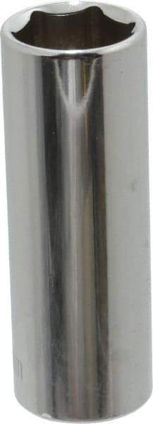 Paramount - 1/4" Drive, Deep Hand Socket - 6 Points, 1-15/16" OAL, Steel, Chrome Finish - All Tool & Supply