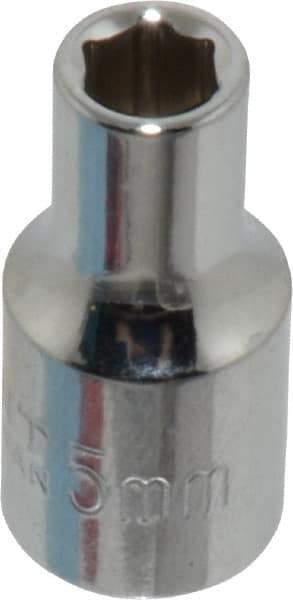 Paramount - 1/4" Drive, Standard Hand Socket - 6 Points, 15/16" OAL, Steel, Chrome Finish - All Tool & Supply