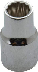 Paramount - 3/8" Drive, Standard Hand Socket - 12 Points, 1-3/16" OAL, Steel, Chrome Finish - All Tool & Supply