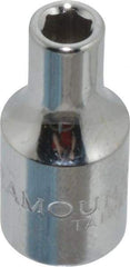 Paramount - 1/4" Drive, Standard Hand Socket - 6 Points, 15/16" OAL, Steel, Chrome Finish - All Tool & Supply