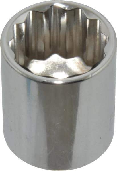 Paramount - 3/4", 3/8" Drive, Standard Hand Socket - 12 Points, 1-3/16" OAL, Steel, Chrome Finish - All Tool & Supply