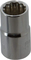 Paramount - 3/8" Drive, Standard Hand Socket - 12 Points, 1-3/16" OAL, Steel, Chrome Finish - All Tool & Supply