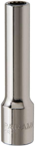 Paramount - 7/32", 1/4" Drive, Deep Hand Socket - 12 Points, 1-15/16" OAL, Steel, Chrome Finish - All Tool & Supply