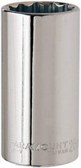 Paramount - 3/8" Drive, Deep Hand Socket - 12 Points, 2-1/2" OAL, Steel, Chrome Finish - All Tool & Supply