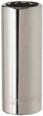 Paramount - 3/8" Drive, Deep Hand Socket - 12 Points, 2-1/2" OAL, Steel, Chrome Finish - All Tool & Supply