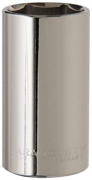 Paramount - 1", 3/8" Drive, Deep Hand Socket - 6 Points, 2-1/2" OAL, Steel, Chrome Finish - All Tool & Supply