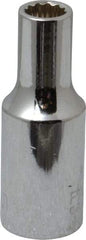 Paramount - 3/8" Drive, Deep Hand Socket - 12 Points, 1-15/16" OAL, Steel, Chrome Finish - All Tool & Supply