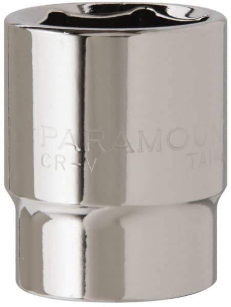 Paramount - 15/16", 1/2" Drive, Standard Hand Socket - 6 Points, 1-1/2" OAL, Steel, Chrome Finish - All Tool & Supply